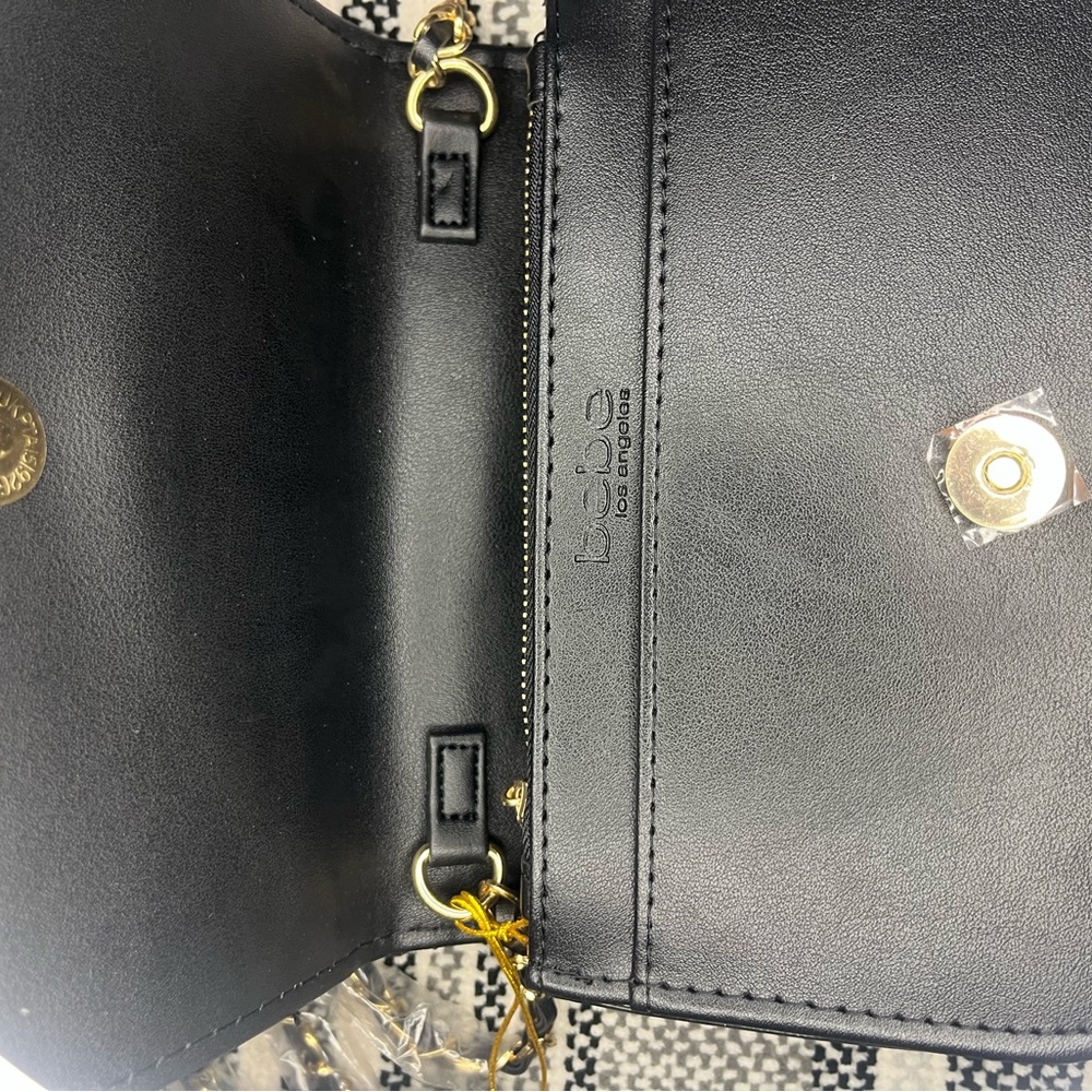 bebe Black and Blue Tweed Shoulder Bag - Picture 5 of 8